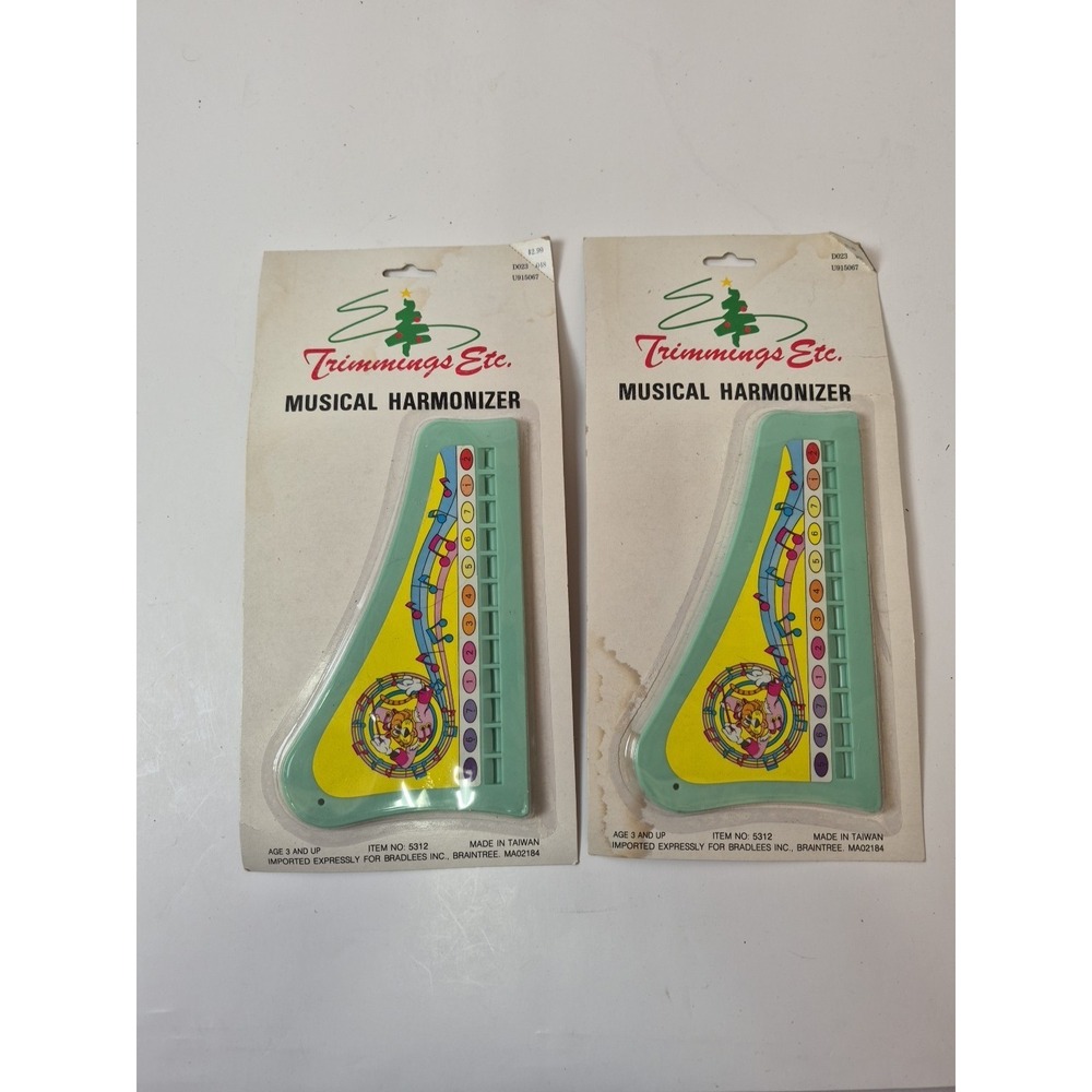Vintage Trimmings Etc Musical Harmonizer Toy Bradlees Dept Store NOS Lot of 2